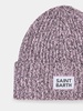 Woman White And Pink Mouliné Beanie With Saint Barth Embroidery