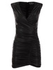 Elisabetta Franchi Draped Metallic Jersey Minidress