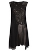 Asymmetric Sleeveless Lace Paneled Dress