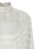 Grid Mock-neck Long Sleeved Shirt