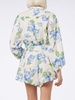 Woman Floral Linen Playsuit Hanniel