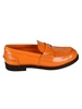 Orange Patent Leather Penny Loafers