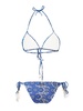 Flower Denim Print Triangle Bikini