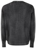 Tonal Effect Ribbed Round Neck Pullover In Cashmere And Wool With Cut Edges