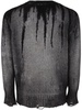 Liquid Art Effect Round Neck Pullover With Destroyed Edges