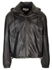 Hooded Zipped Leather Jacket