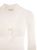 Elisabetta Franchi Ribbed Viscose Sweater With Button Placket