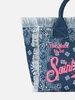 Colette Denim Canvas Handbag With Bandanna Print