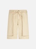 Man Beige Bermuda With Side Pockets