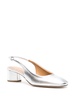 Romy Laminated Nappa Leather Silver Slingback