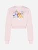 Crayon Tennis Players Cotton Cropped Sweatshirt