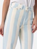 Woman Light Blue Striped Print Denim Belleville