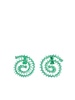 Green Garland Spiral Earrings