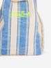 Boat Canvas Backpack With White And Light Blue Stripes