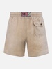 Man Beige Linen Swim Shorts