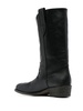 Black Leather Leather Western-style Boots