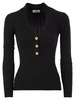 Ribbed Viscose Sweater With Button Placket Elisabetta Franchi