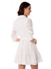 White Cotton Short Dress Daisi With Embroideries