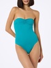 Women Teal Green Strapless One Piece Swimsuit Soleil