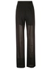 See Through Paneled Straight Leg Trousers