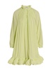 Lanvin Pleated Ruffled Tied-Neck Shift Dress