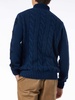 Man Heavyweight Turtleneck Braided Blue Vintage Sweater