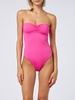 Women Fuscia Strapless One Piece Swimsuit Soleil