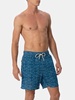 Man Mid-length Linen Swim-shorts Gustavia With Sashiko Print