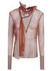 See-through Ruffle Neck Shirt