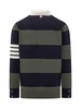 Thom Browne 4-Bar Rose Striped Polo Jumper