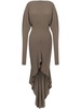 Brown Asymmetric Dress