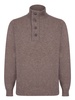 Essential Mid Zip Taupe Wool Sweater