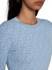 Ff Jacquard Long Sleeved Crewneck Dress