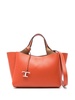 TOD'S Timeless Mini Leather Tote in Pumpkin Orange