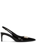 60mm logo-plaque slingback pumps