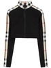 BURBERRY Check Band Crop Top with Stand-Up Collar