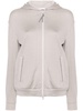 BRUNELLO CUCINELLI Elegant Beige Silk-Cotton Hooded Cardigan with Monili Detail