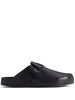 'Sunday' Black Mules with Five Finger Shape at Toe in Matte Leather Man