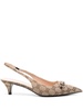 GUCCI Elegant Slingback Canvas Pumps with Kitten Heel