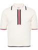 THOM BROWNE Elegant White Wool Zip-Up Polo