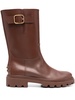 TOD'S Stylish Buckle Detail Leather Boots for Women