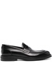 Black calf leather loafers with a brushed effect