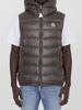 MONCLER Navy Blue Down Vest with Dual Hood Design