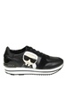 Sneaker In Pelle E Camoscio Con Patch Karl - Nero / 41