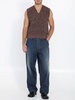 MAISON MARGIELA Bordeaux Chunky Braided Knit Vest with V-Neckline for Men