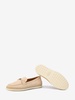 TOD'S Nude Suede Loafers with Raffia Insert and Double T Ring Accessory