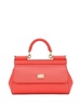 DOLCE & GABBANA Elegant Coral Red Mini Sicily Handbag