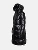 Black nylon long down jacket