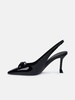 BLACK PATENT LEATHER SLING BACK