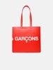 RED LEATHER SHOPPING BAG